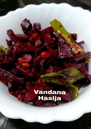 A picture of Beetroot Poriyal.