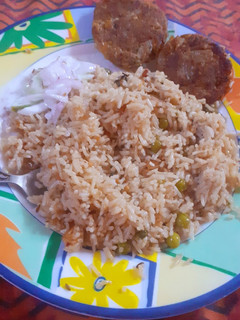 A picture of Matar pulao.