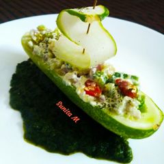 Stuffed Cucumber Boat A picture of Stuffed Cucumber Boat.