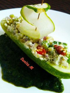 A picture of Stuffed Cucumber Boat.