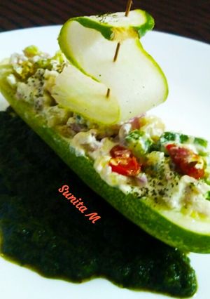 A picture of Stuffed Cucumber Boat.