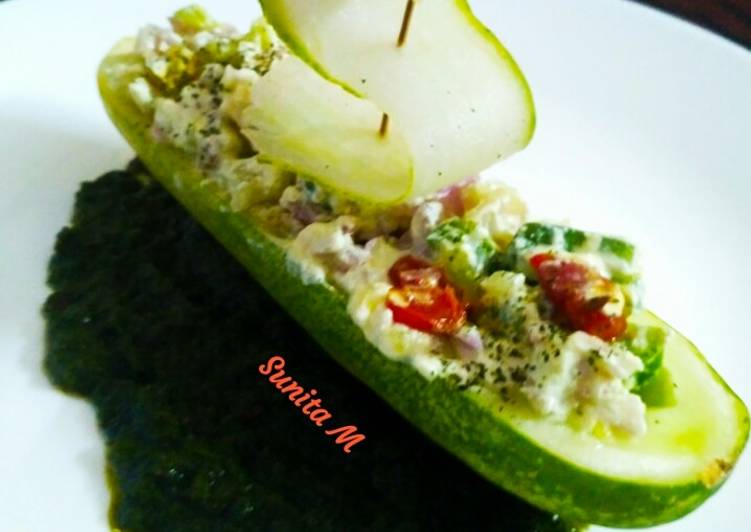 Stuffed Cucumber Boat