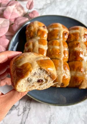 Foto resep Hot Cross Buns Roti Empuk Tanpa Telur