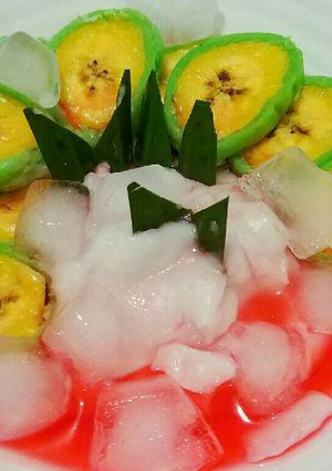 Foto resep Es pisang ijo simple