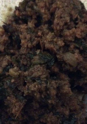 A picture of Palak Qeema.