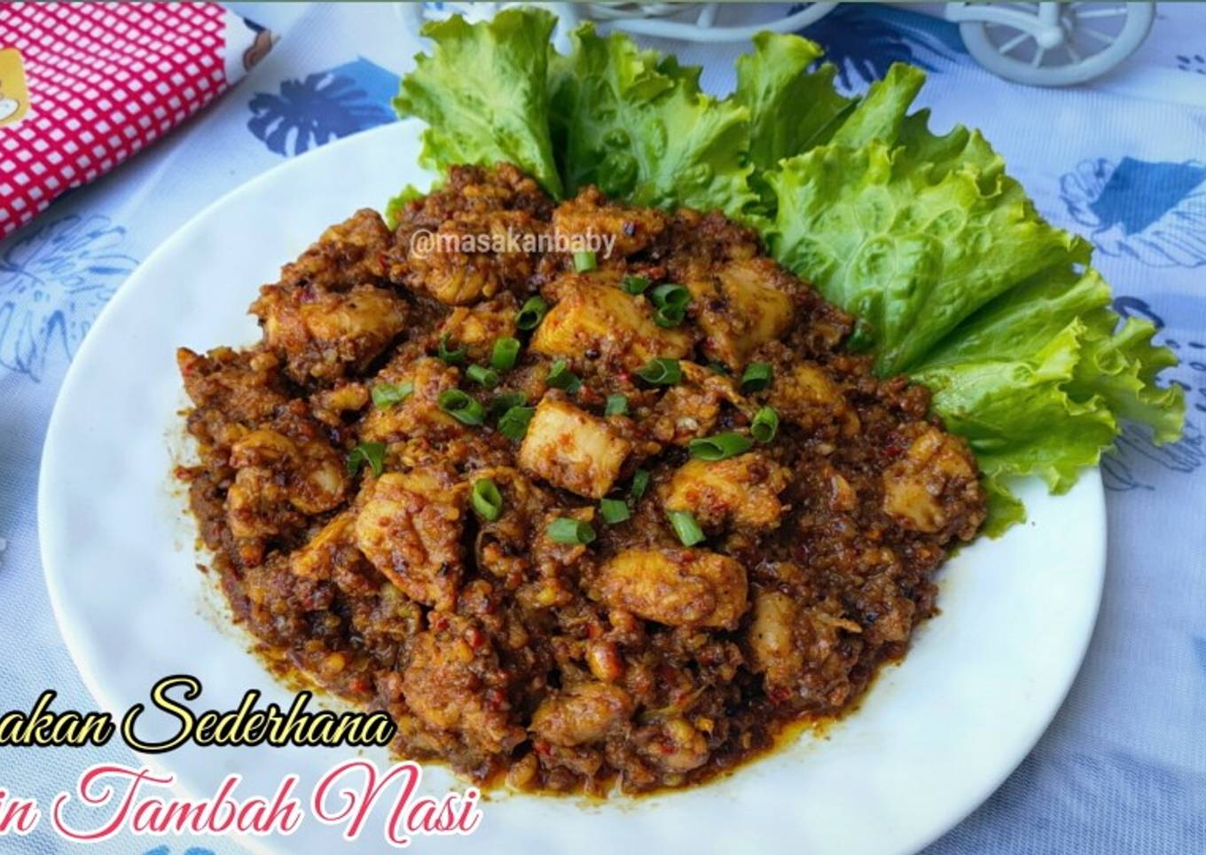 Daging bumbu sate aka sate ayam tanpa tusuk dan tanpa dibakar