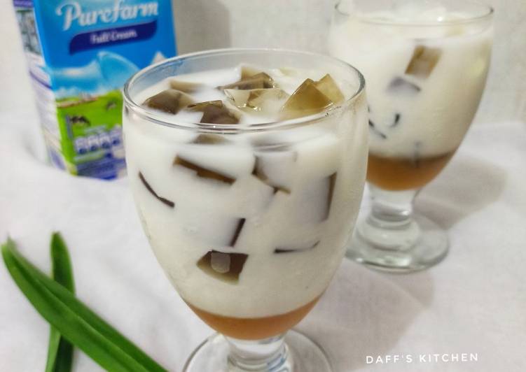 Bahan Es Cincau Susu Gula Merah🖤 | Resep Bumbu Es Cincau Susu Gula Merah🖤 Yang Enak dan Simpel