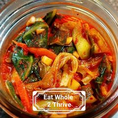 Spicy Collard Kimchi/lacto-fermentation A picture of Spicy Collard Kimchi/lacto-fermentation.