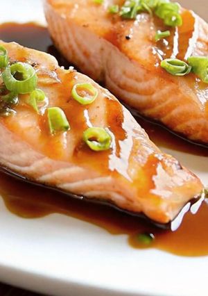 Una foto de Salmon teriyaki fácil