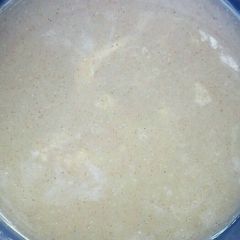 A picture of Porridge with milk.