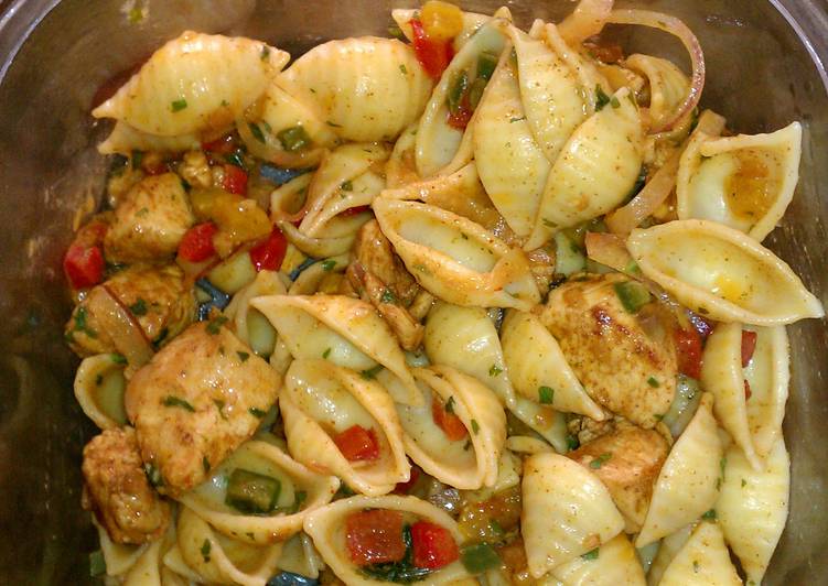 Steps to Make Homemade South of the border chicken pasta