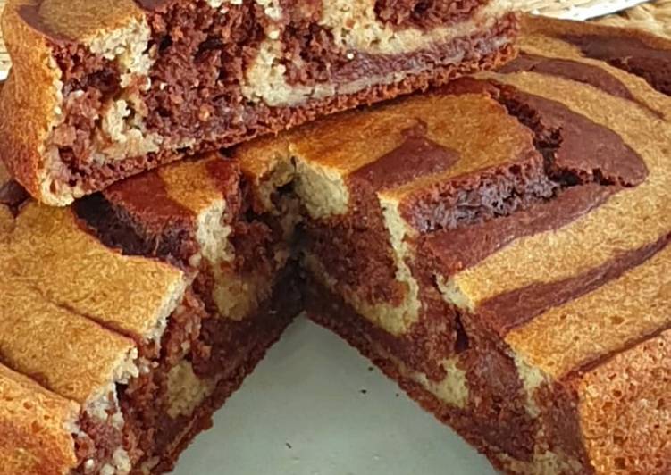 Gâteau au chocolat zébré sans matière grasse