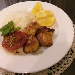 A picture of Saffron chicken kebab.