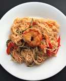 Рисовая лапша с креветками 🦐 «по-тайски»