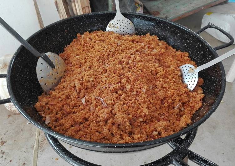 Migas con pimientos y naranja