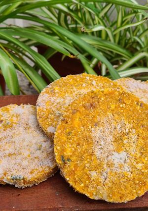 Una foto de Hamburguesas de quinoa, calabaza y mix de semillas 🎃