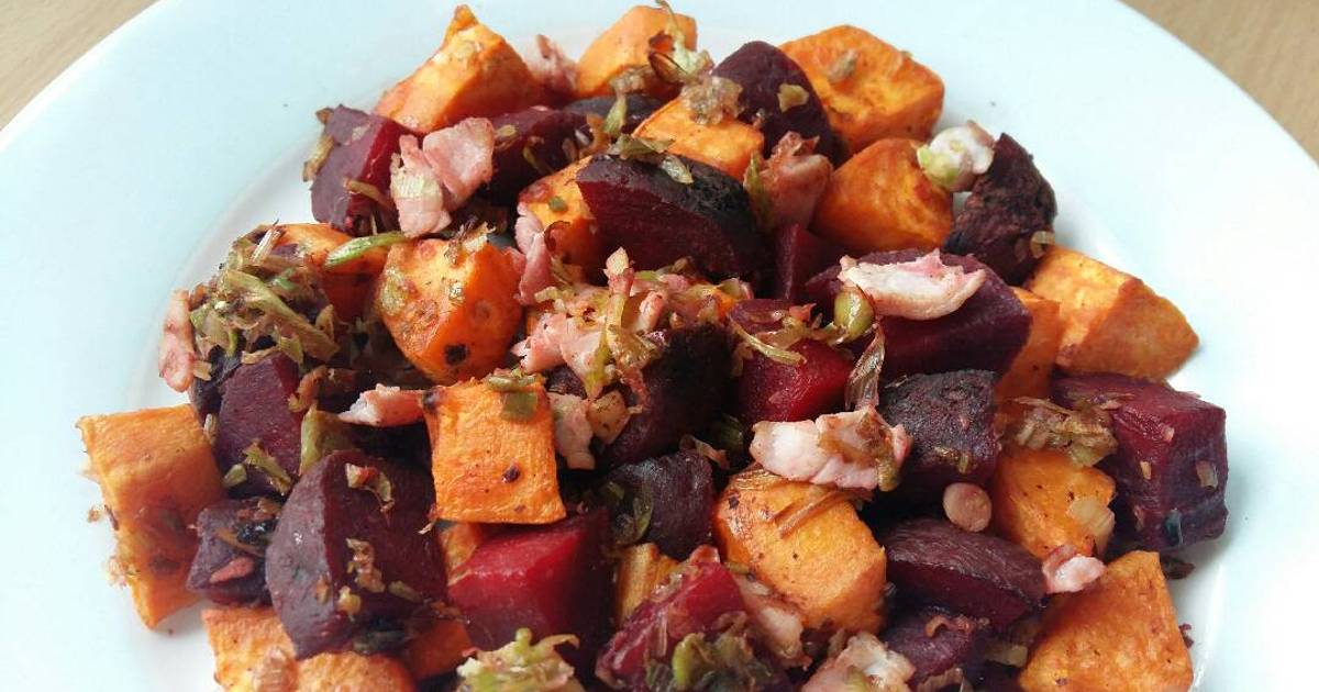 Vickys Sweet Potato & Beetroot Hash, GF DF EF SF NF Recipe by VickyJacks FreeFrom Cookbook