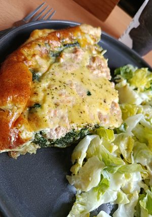 Une photo de Quiche saumon épinards et chèvre