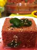 Chukandar Anar Dhokla (Beetroot Gramflour Steamed Cake With Pomegranate Juice) –