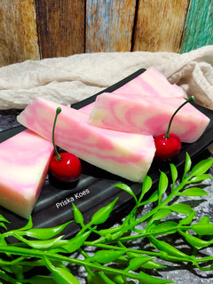 Foto resep Puding Roti Tawar Zebra Pink (Perisa Doger)