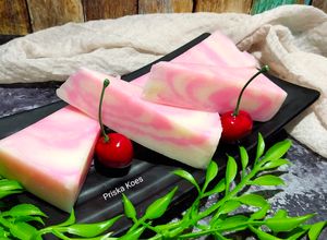 Foto resep Puding Roti Tawar Zebra Pink (Perisa Doger)