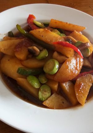 Foto resep Kentang pete lada hitam vegan