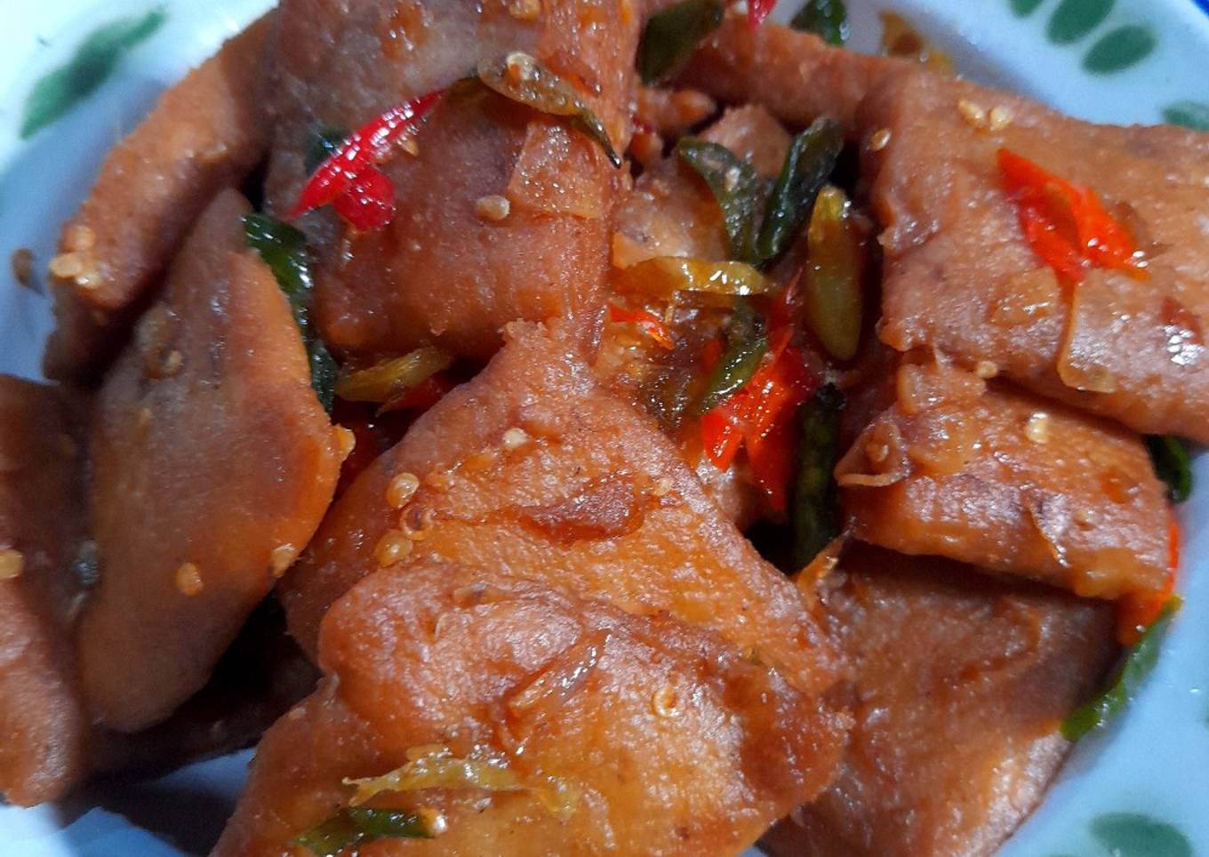 Tempe gembus pedas manis
