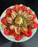 Carpacho de tomate con diferentes frutas y surimi ❤️❤️❤️