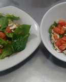 ENSALADA DE ESPINACA, POMELO ROSADO Y CHAMPIGÑONES