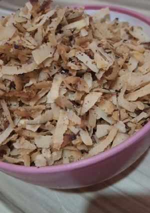 A picture of Toasted Coconut flakes.