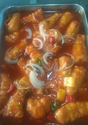 Hình của món Đùi gà chay sốt thơm.