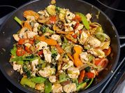 A picture of chicken stir fry