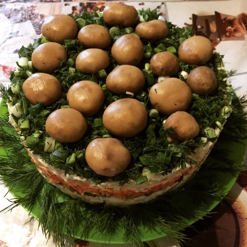 Грибная Поляна Рецепт С Фото Курицей
