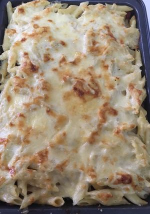 صورة لوصفة معكرونة بشاميل بصلصة الخضار بدون لحم ودجاج😋