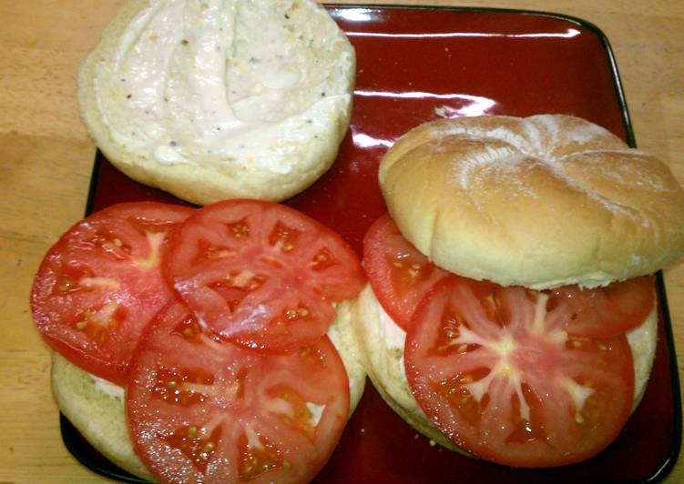 Simple Way to Prepare Quick tomato sandwiches w/ lemon pepper mayo