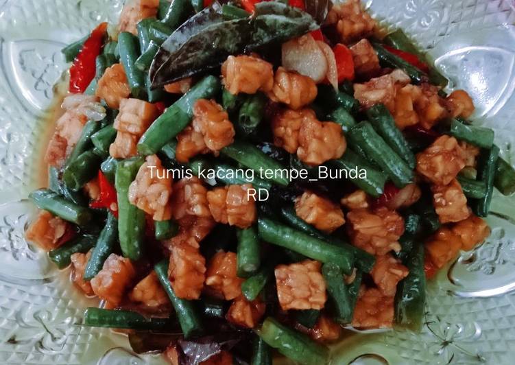 Cara Gampang Menyiapkan Tumis kacang panjang tempe_Bunda RD, Lezat