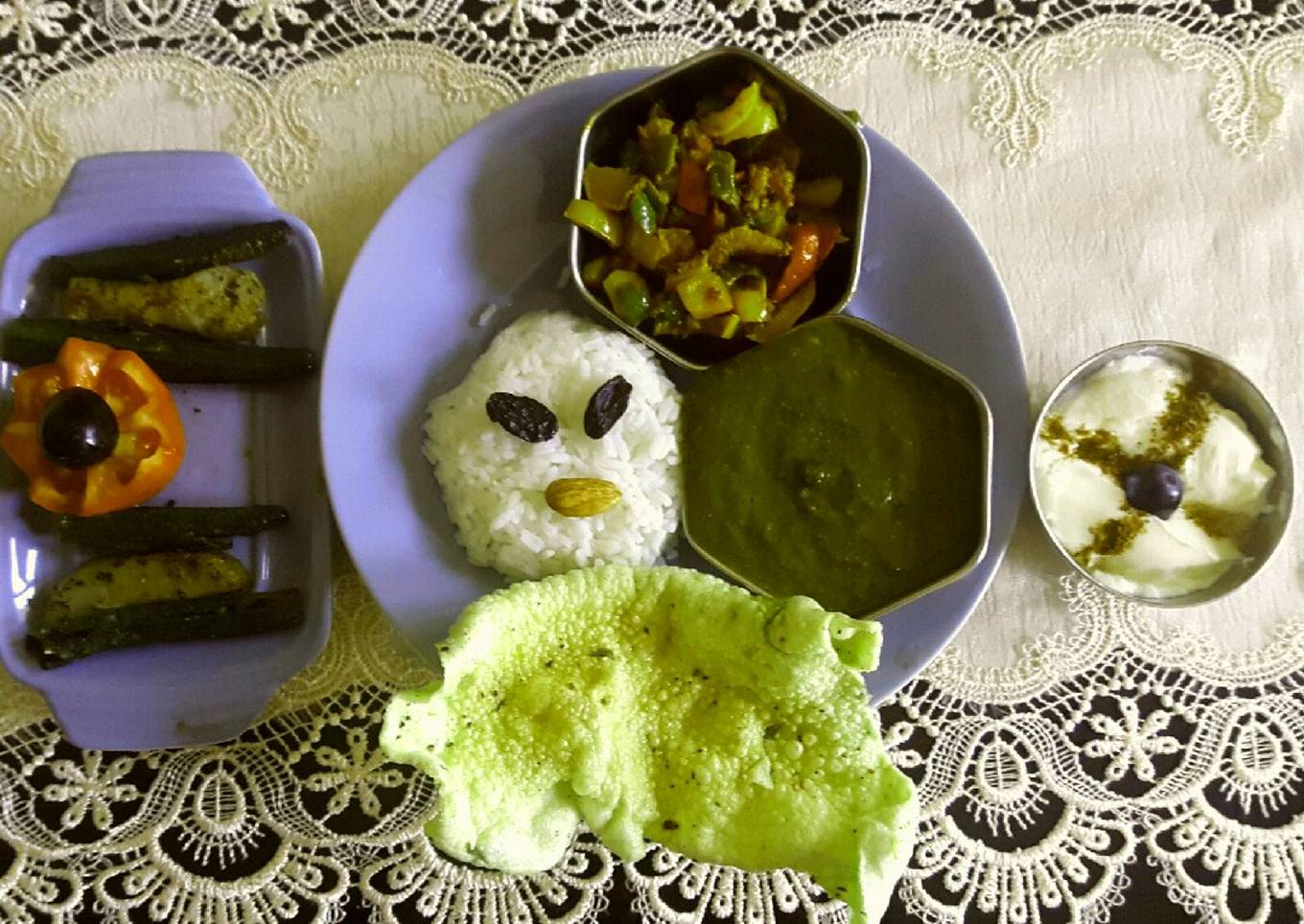 Sai bhaji, rice
