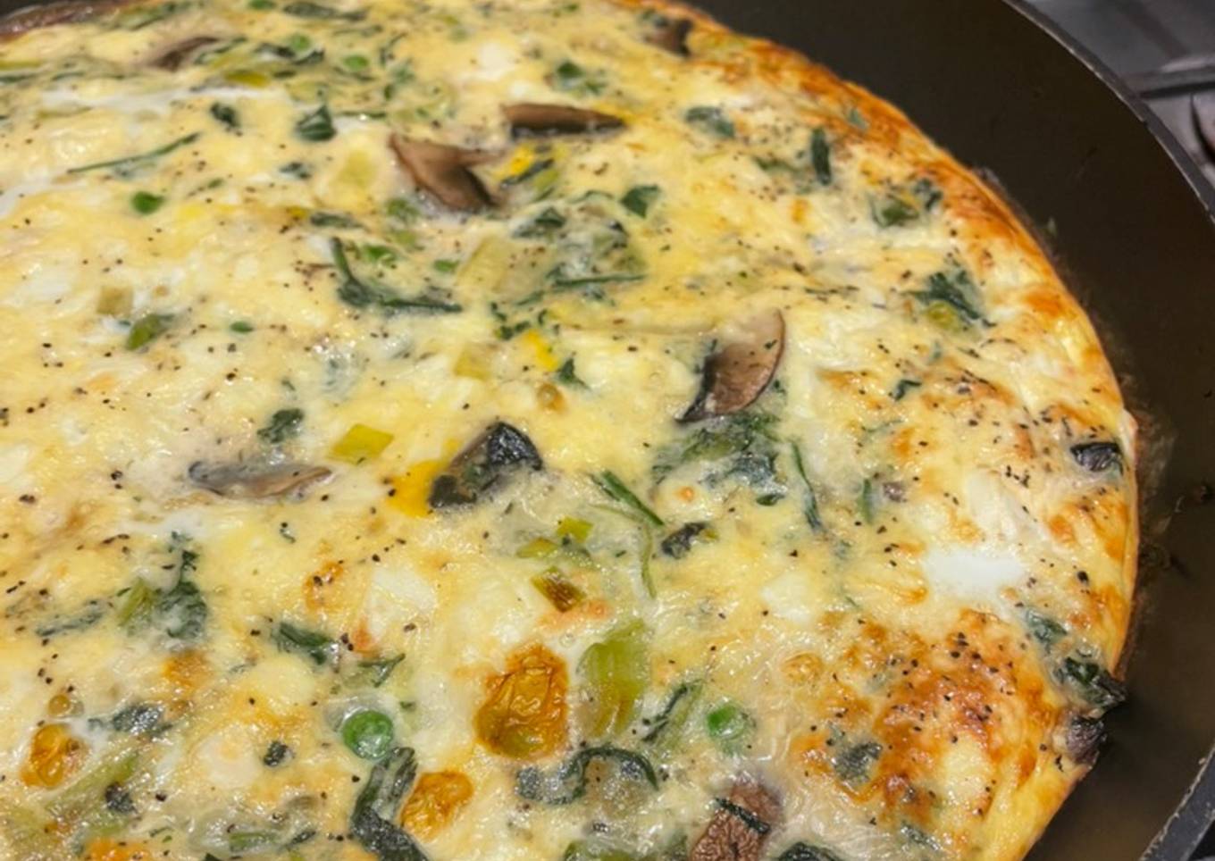 Feta and greens frittata