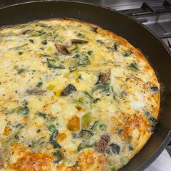 A picture of Feta and greens frittata.