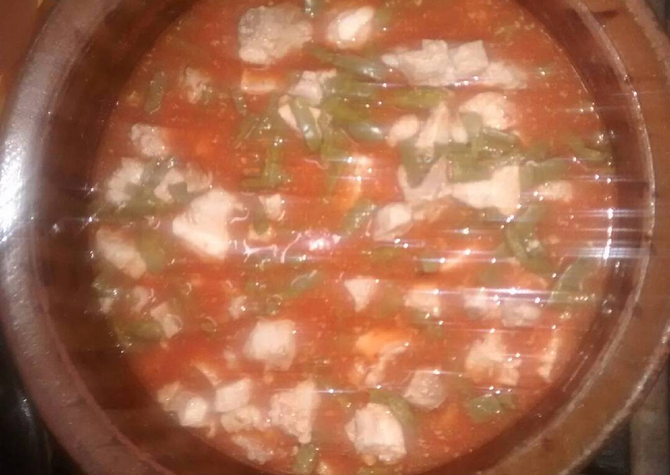 Costilla de cerdo con nopales