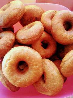 A picture of Home-made cinnamon doughnuts.