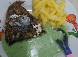 Foto resep MPasi 10 month Kepala ikan nila goreng dan SaYam(Sapi Bayam)