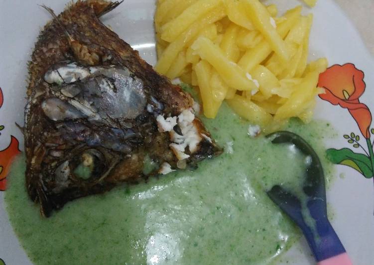 Cara meracik MPasi 10 month Kepala ikan nila goreng dan SaYam(Sapi Bayam), Bikin Ngiler