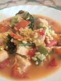 Arroz caldoso de pollo rápido