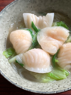 A picture of Dumplings & Harusame Soup.