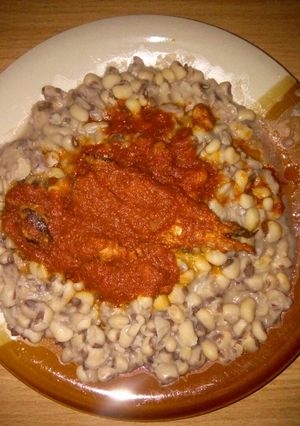 A picture of Beans and palmoil stew.