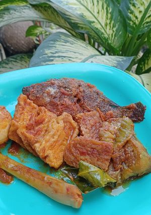 Foto resep Bumbu Merah Terong Ikan Tahu Tempe Sisa