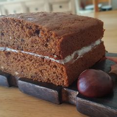 A picture of Carrot-Apple-cinnamon eggless cake.