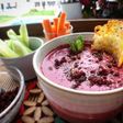 Cold Beet and Kefir (or Yogurt) Soup with Mint, Ham Salt, and Cheese Crisps