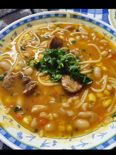 Una foto de Porotos con rienda y choclo!